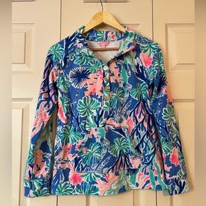 Lilly Pulitzer Tropical Blue and Pink Sweatshirt